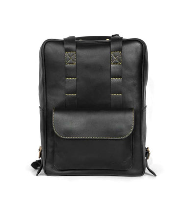 Eastwood Motorcycle Backpack in Black leather – cafetwin