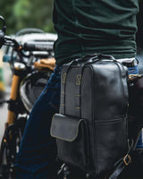 Zaino Moto Eastwood in pelle Nera Trip Machine - cafetwin