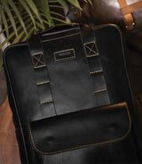 Schwarzer Leder-Rucksack Moto Eastwood Trip Machine - cafetwin