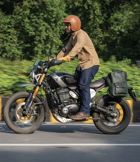 Zaino Moto Eastwood in pelle Verde Trip Machine - cafetwin