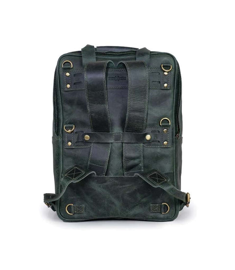 Zaino Moto Eastwood in pelle Verde Trip Machine - cafetwin