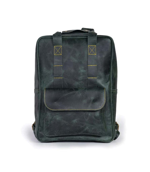 Zaino Moto Eastwood in pelle Verde Trip Machine - cafetwin