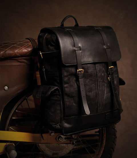 Zaino Vintage Moto Trip Machine Rambler Nero - cafetwin