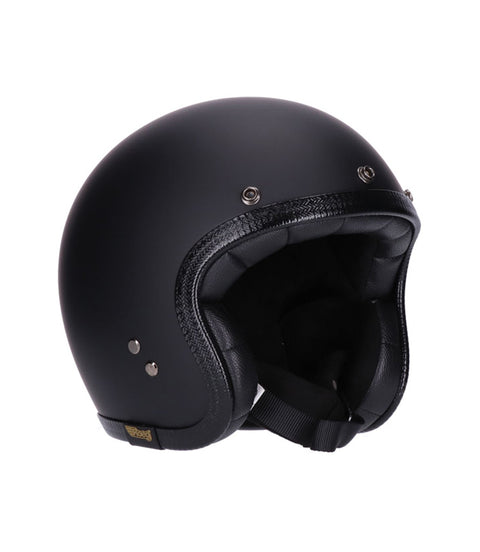 Casco Jet Vintage Omologato Nero Roeg Jettson 2.0