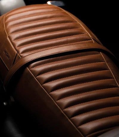 Silla de montar Interceptor / GT 650 de cuero marrón Vintage Tan