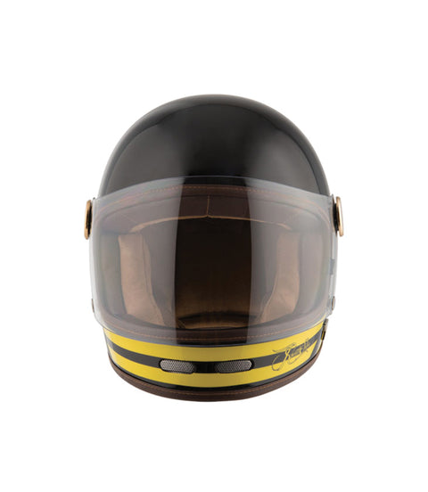 Casco Vintage Giallo Nero Roadster II