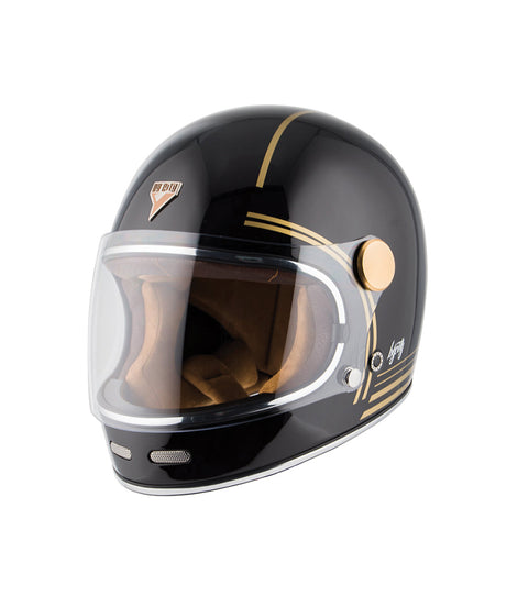 Casco Moto Vintage Roadster II Nero Oro