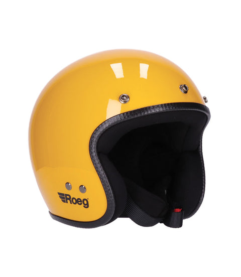 Casco Jet Vintage Giallo Roeg