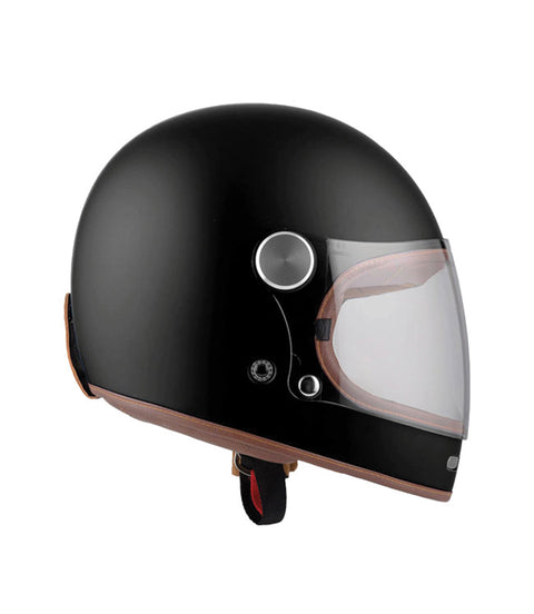 Casco Vintage Nero Opaco By City - cafetwin