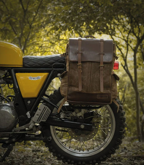 Zaino Vintage Moto Trip Machine Rambler Marrone - cafetwin