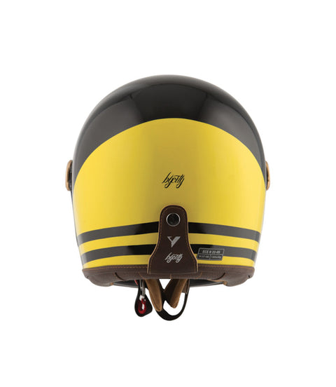 Casco Vintage Giallo Nero Roadster II