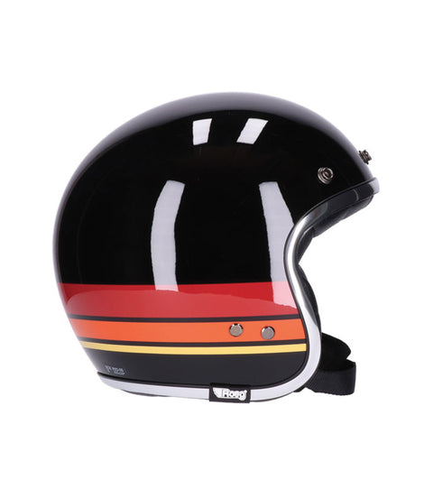 Casque Jet Vintage Noir/Rouge Roeg Jettson 2.0