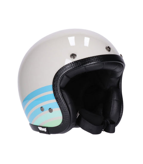 Casco Jet Vintage Bianco/Azzurro Roeg Jettson 2.0