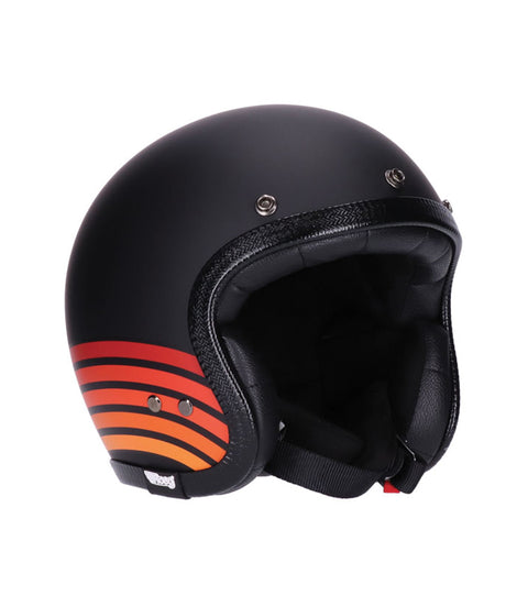 Casco Jet Vintage Negro/Naranja Roeg Jettson 2.0