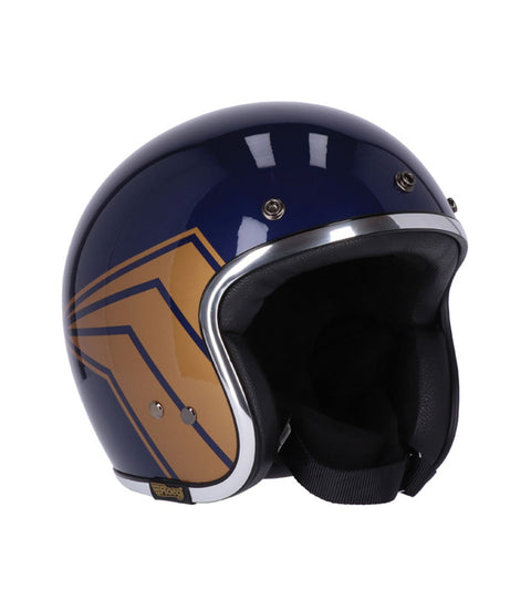 Casco Jet Vintage Blue Oro Roeg Jettson 2.0