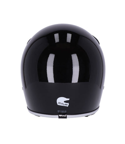 Vollgesichts-Enduro-Helm Vintage Peruna 2.0 Schwarz glänzend