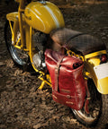 Zaino Moto Vintage in pelle Rossa Trip Machine - cafetwin