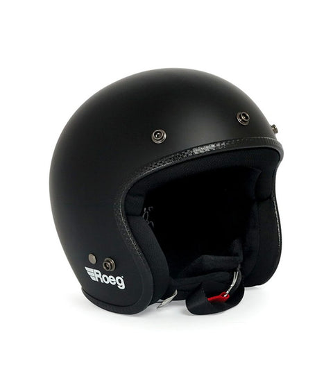 Casco Vintage Jet Omologato Nero Opaco Roeg