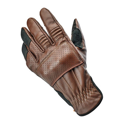 Guanti In pelle moto Biltwell Borrego chocolate black Cafe Twin