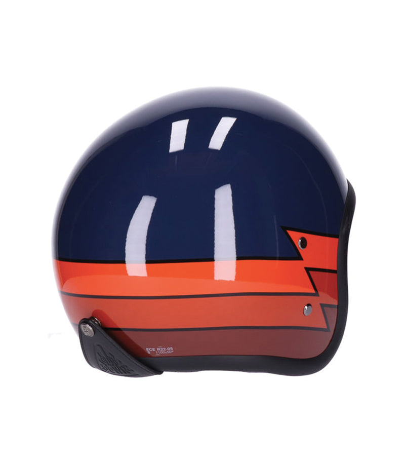 Helmet Jet with Roeg Sundown Blue Lightning Goggles