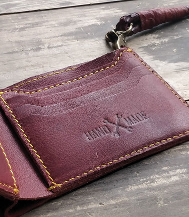 Motorcycle Wallet with Chain Trip Machine Cherry Red - cafetwin