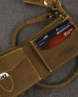 Portafoglio con Catena Marrone Trip Machine