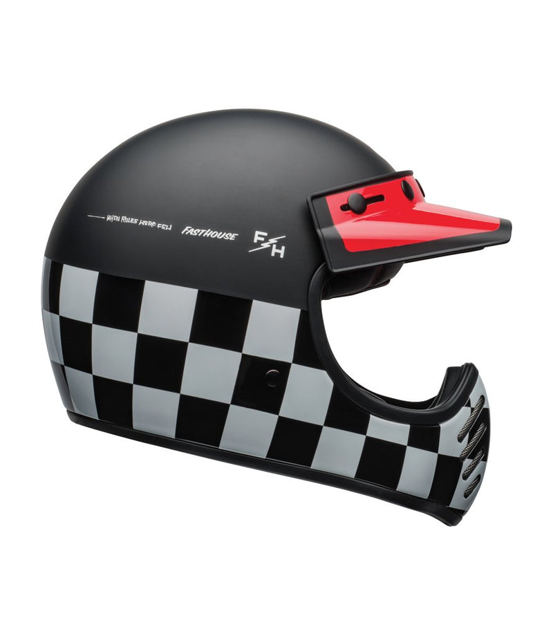 Bell Moto-3 Fasthouse Checkers Nero Bianco Rosso (9)