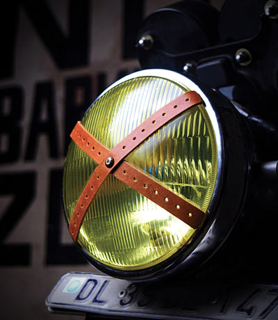 croix de phare Moto Cafe Racer Vintage Tan