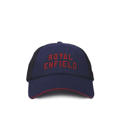 Chapeau Royal Enfield Trucker Pit Stop Bleu
