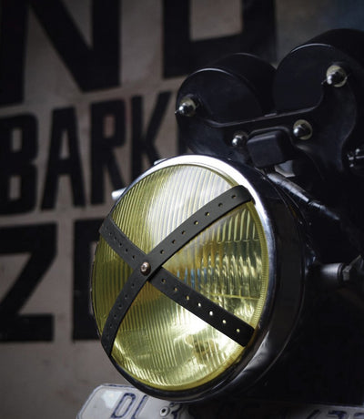 croix de phare Moto Cafe Racer Noir
