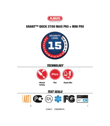 Antivol disque Moto Granit Quick 37/60 Mini - Abus - cafetwin