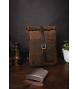Brown Motorcycle Side Bag Vintage - Trip Machine - cafetwin