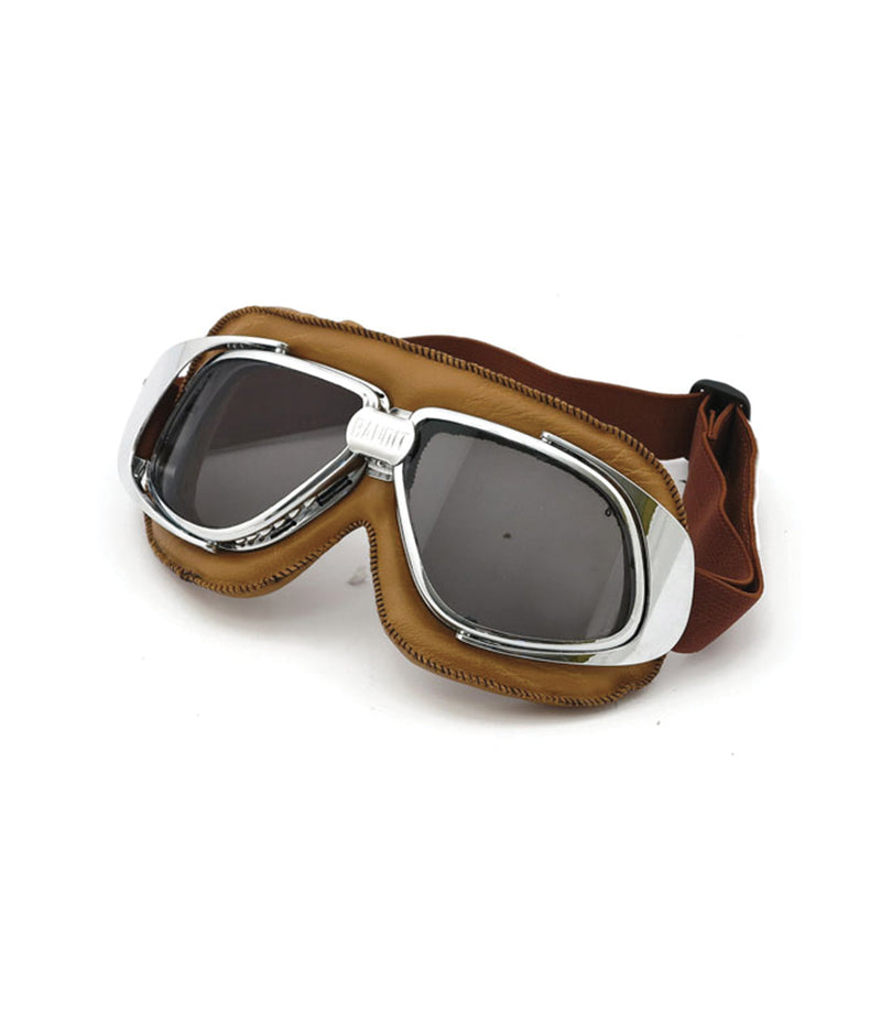 Occhiali da moto vintage stile scooter occhiali protettivi - marrone  argento montatura trasparente occhiali : : Auto e Moto