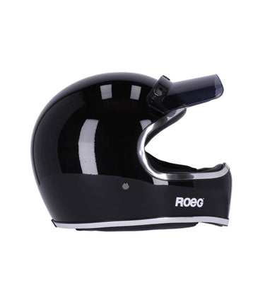 Full-Face Helmet Enduro Vintage Peruna 2.0 Gloss Black - cafetwin