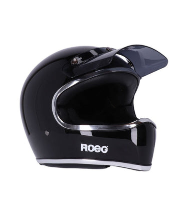 Full-Face Helmet Enduro Vintage Peruna 2.0 Gloss Black - cafetwin