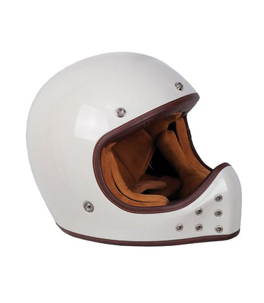Casque Vintage Enduro Blanc By City The Rock - cafetwin