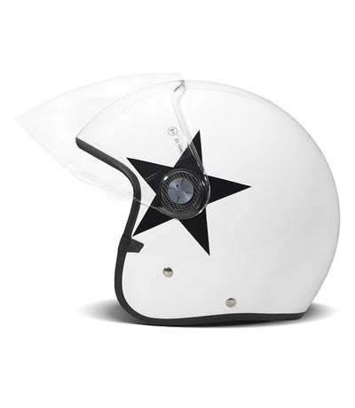 Helm Demi Jethelm Vintage DMD P1 Star Weiß