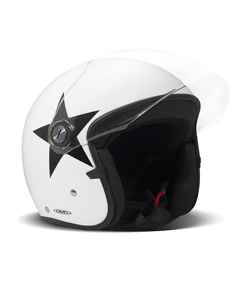 Demi Helmet Jet Vintage DMD P1 Star White