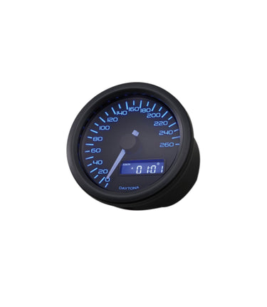 Digital Motorcycle Speedometer Velona Black Blue Light - Daytona - cafetwin
