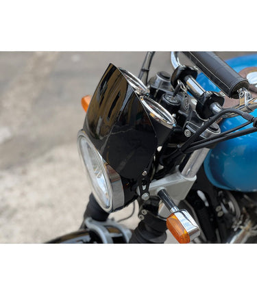 Gloss Black Motorcycle Flyscreen - cafetwin