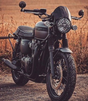 Gloss Black Motorcycle Flyscreen - cafetwin