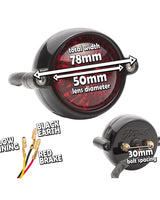 Motorcycle LED Rear Light Black Eldorado - cafetwin