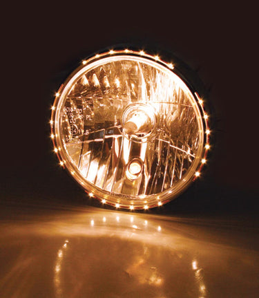 Chrome 7" Motorcycle LED Headlight Reno 2 - cafetwin