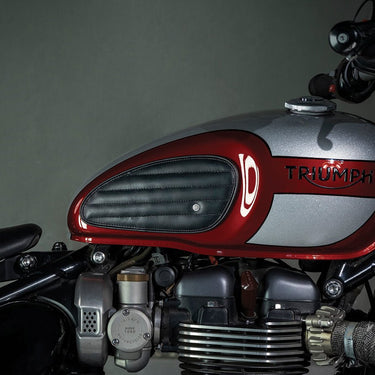 Tank Side Protectors - Classic Stripes - Black - cafetwin