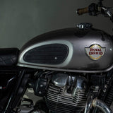 Tank Side Protectors - Classic Stripes - Black Suede - cafetwin