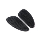 Tank Side Protectors - Classic Stripes - Black Suede - cafetwin