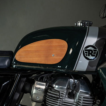 Tank Side Protectors - Classic Stripes - Vintage Tan - cafetwin