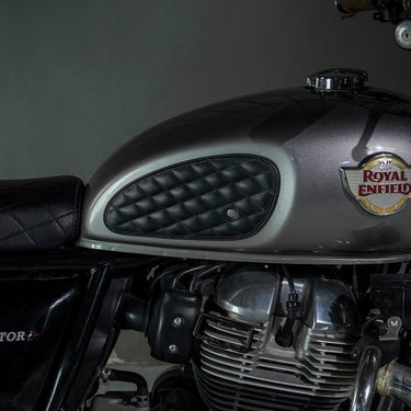 Tank Side Protectors - Diamond - Black - cafetwin