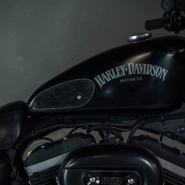 Tank Side Protectors - Mini Diamond - Black Suede - cafetwin