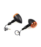 Mini Bullet Approved Black Motorcycle Indicators - cafetwin